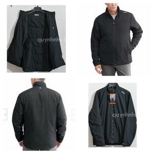 Hi-Tec Men's light weight full zip quilted jacket in black
